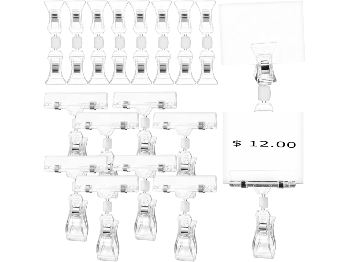 Conjunto De 40 Prendedores Pôster Dupla Face, Transparentes, Ideais Fixar Cartazes E Exibir Produtos