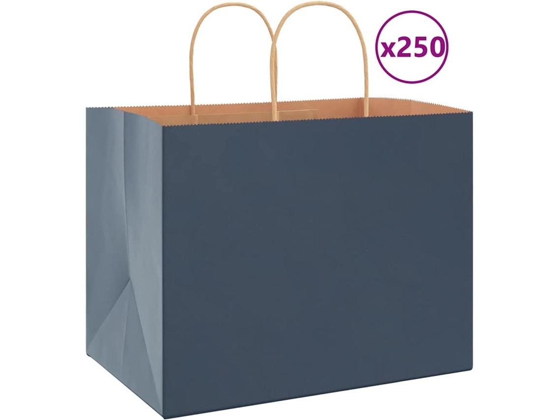 Paper Bag, Paper Bags Vidaxl Azul Papel (32 X 22 X 24 Cm)