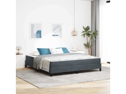 Vidaxl Cama Box Com Colchão Cinza Escuro 180 X 200 Cm Tecido