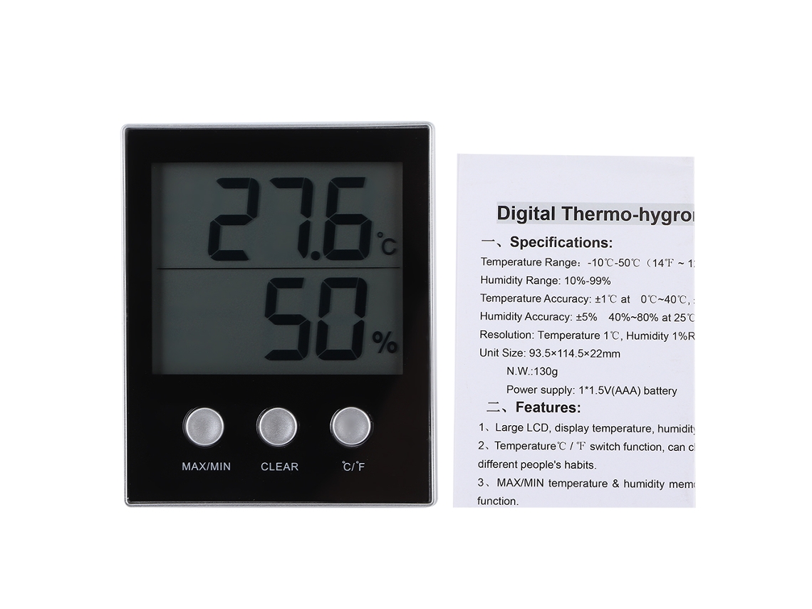Termômetro Higrômetro Digital Lcd Para Interior, Medidor De Temperatura E Umidade