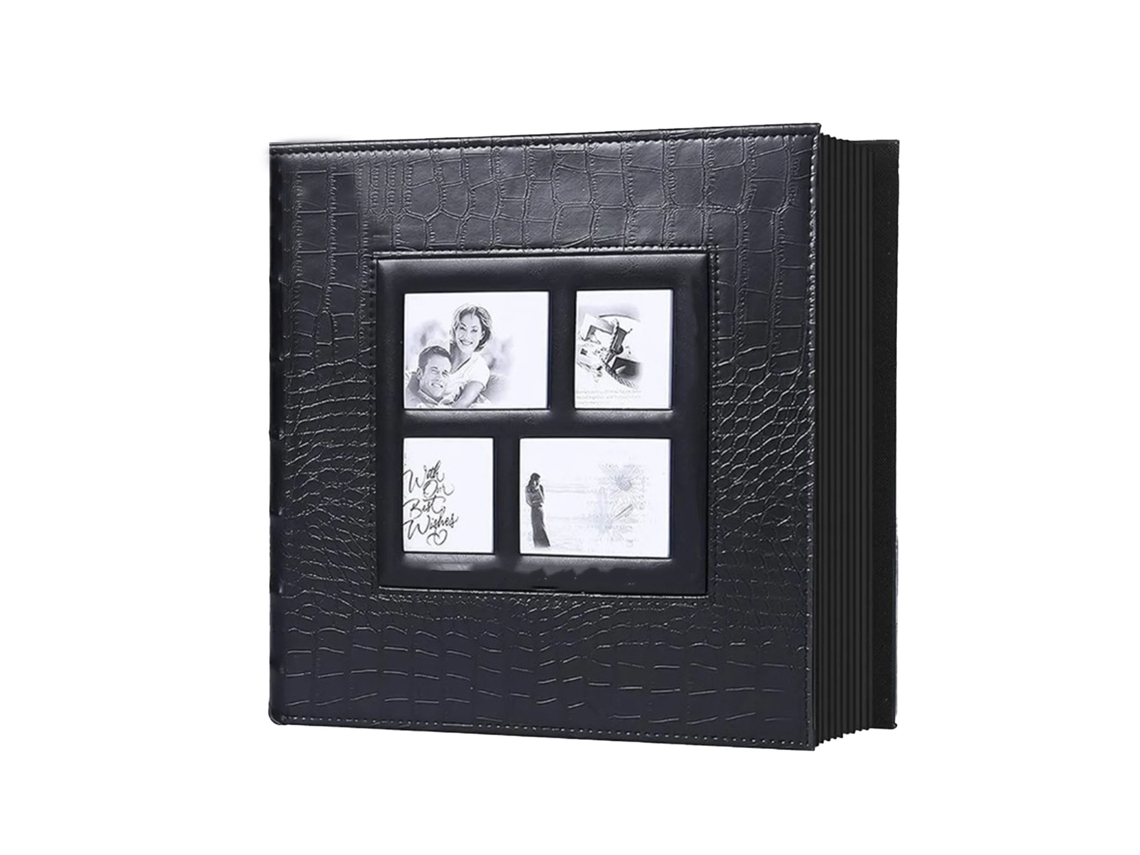 Large Photo Album 6in 60 Pages Crocodile Pattern Pu Transparent Pocket Wedding Picture Album For Storage LAXISCREED