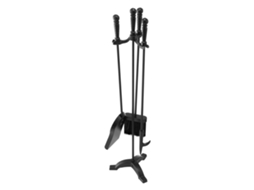 Conjunto De Ferramentas Para Lareira 4 Em 1 Com Suporte, Pá, Escova E Atiçador Vevor
