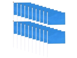 Omni 100 Bandeiras Quadradas de Mão de Cor Sólida Mini Bandeiras para Festas Suprimentos de Celebração fcy (azul)
