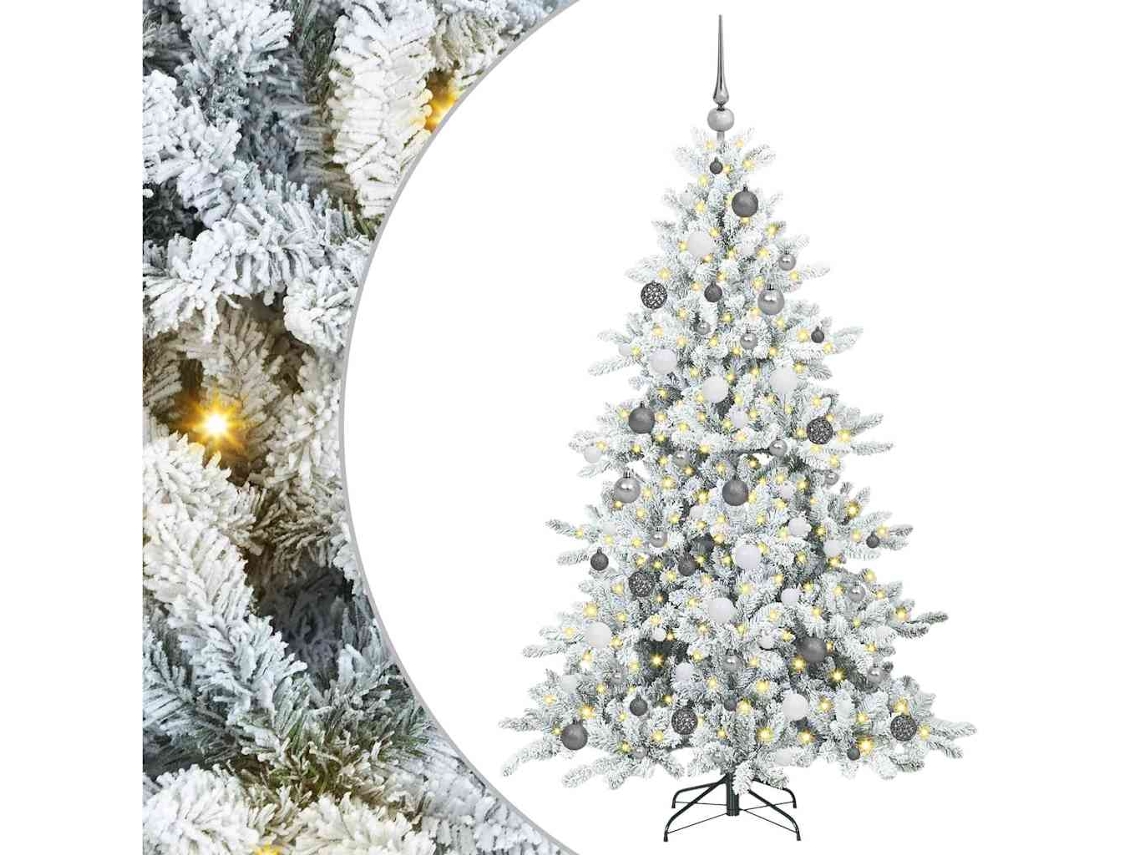 Conjunto 1 Árvore De Natal Artificial Vidaxl Branco Pvc (180 Cm)