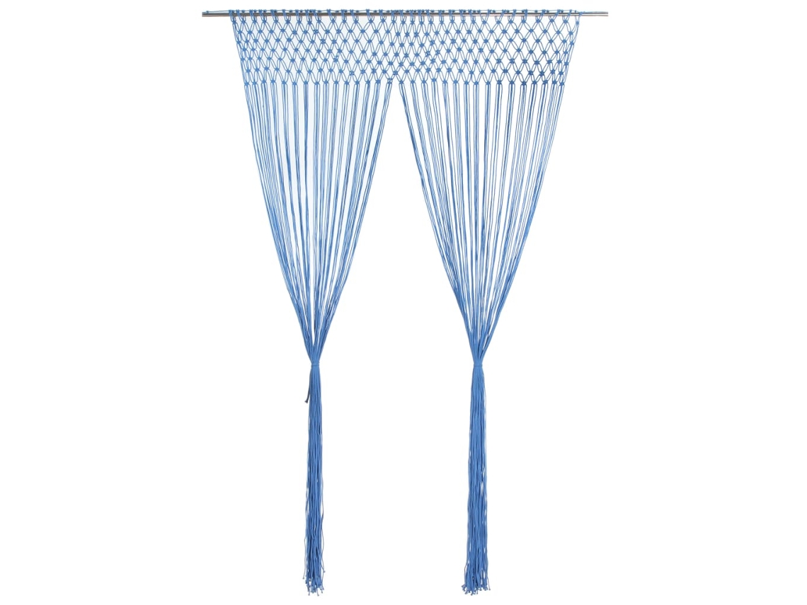Curtain, Curtains Vidaxl Azul Algodão (n/a)