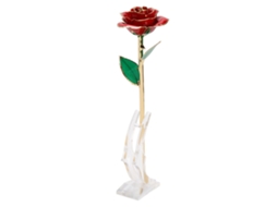Rosa Dourada 24k Base para Mãe Esposa Namorada Vermelha