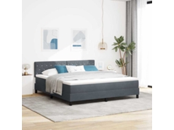 Vidaxl Cama Box Spring Led Cinza Escuro 180 X 200 Cm Veludo