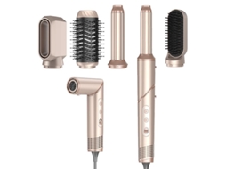 Secador de Cabelo Multifuncional 5 em 1 com Ar Quente e Dobrável (alisa, Encaracola, Seca, Dá Volume, Alta Velocidade) MDUG (padrão Ouro Europeu)