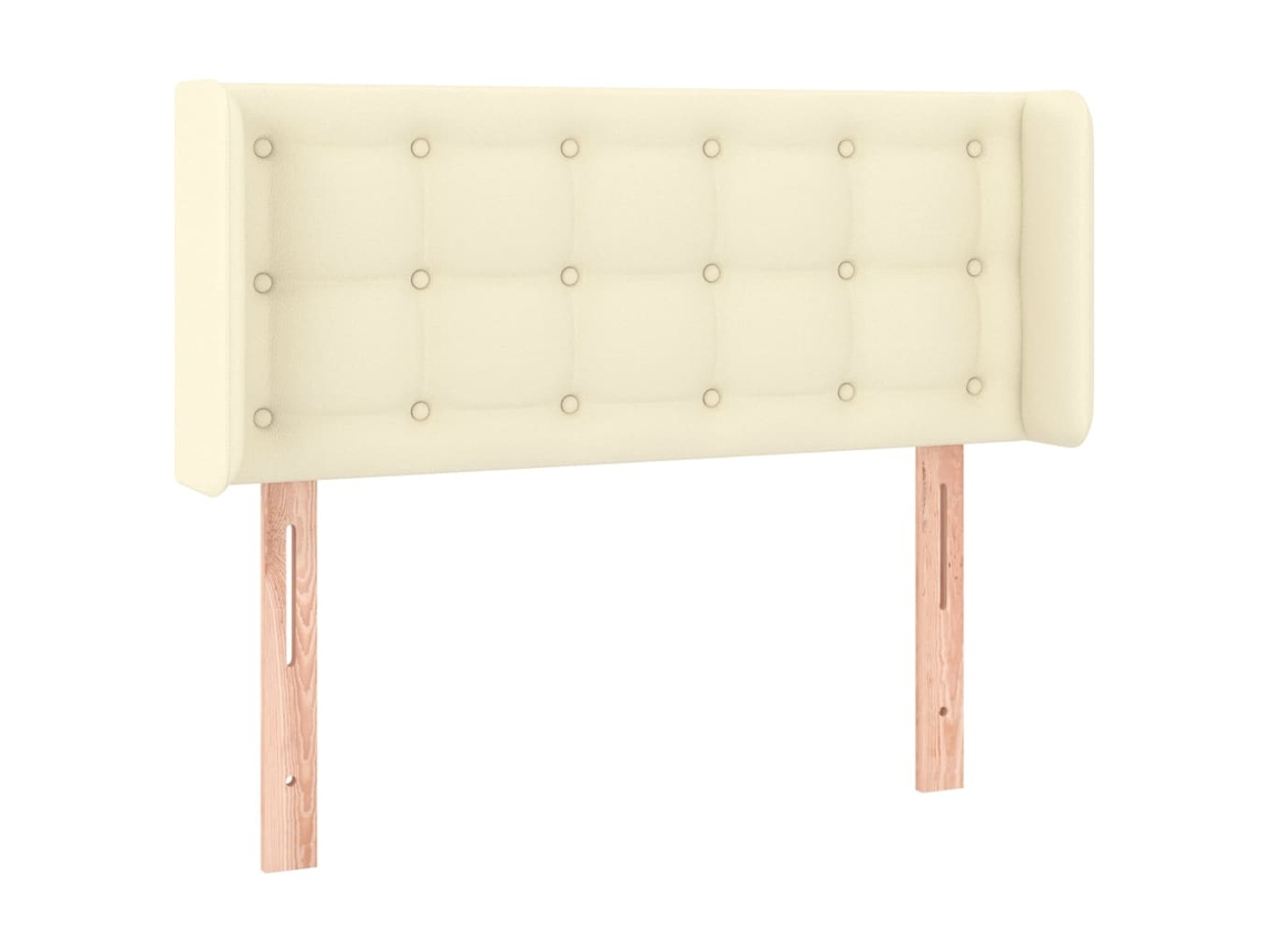 Cabeceira de Cama com Abas Couro Artificial 103x16x78/88cm Creme MAISON EXCLUSIVE