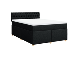 Box Spring Bed, Box Spring Beds Vidaxl Preto Tecido (140 X 200 Cm)
