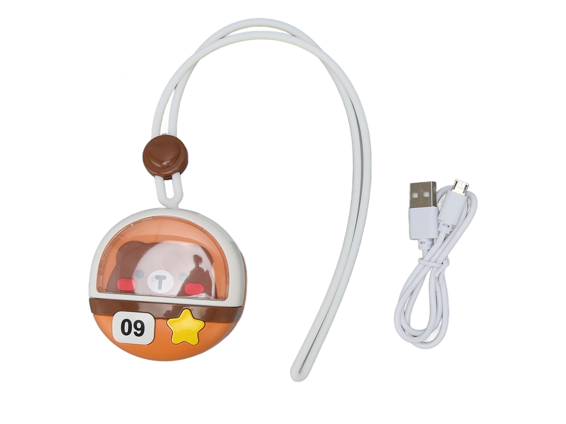 Ventilador Mini Colgante Sem Palas 3 Velocidades Usb Recarregável Portátil para Viagem Camping Oso
