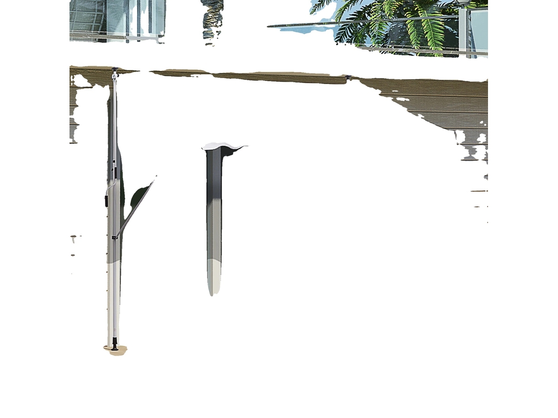 Toldo Retrátil Manual, Altura Ajustável De 170-280 Cm, Poliéster Impermeável