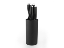 Conjunto 5 Facas com Suporte Preto KASA 1 un