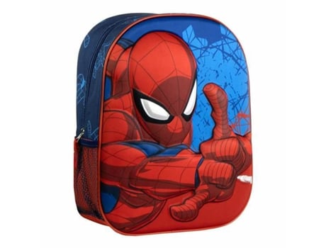 Mochila Escolar 3d Spider Man Azul 25,0 X 31,0 X 10,0 Cm