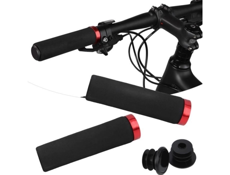 Esponja Confortável para Guidão de Bicicleta Trava Final para Guidão de Bicicleta Anel Vermelho para Punho Preto-Cet HILILAND