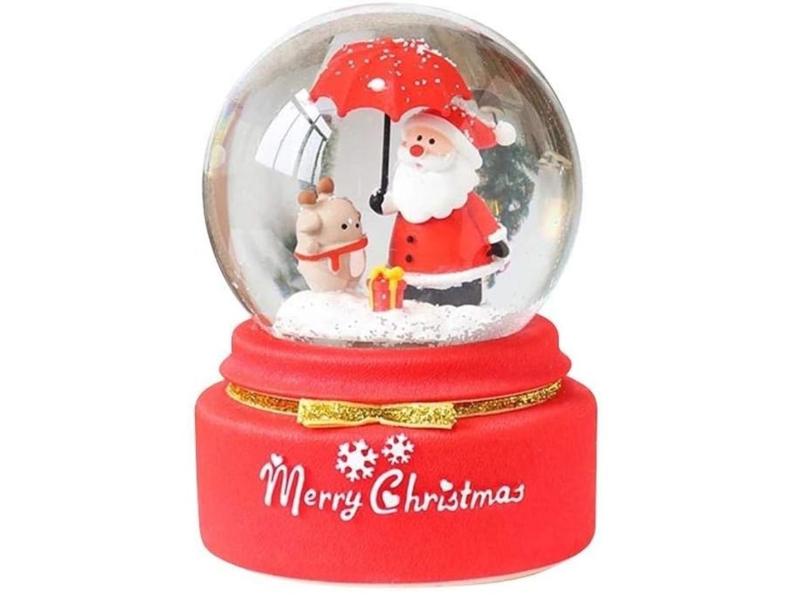 Bola De Cristal De Natal Santa Com Música E Luz Led Presente Para Meninos E Meninas