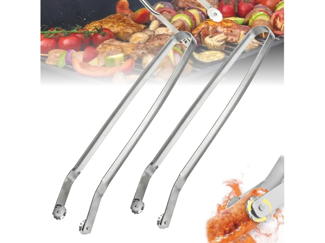 Conjunto De 2 Pinças Para Churrasco Com Cabos 40cm Comprimento