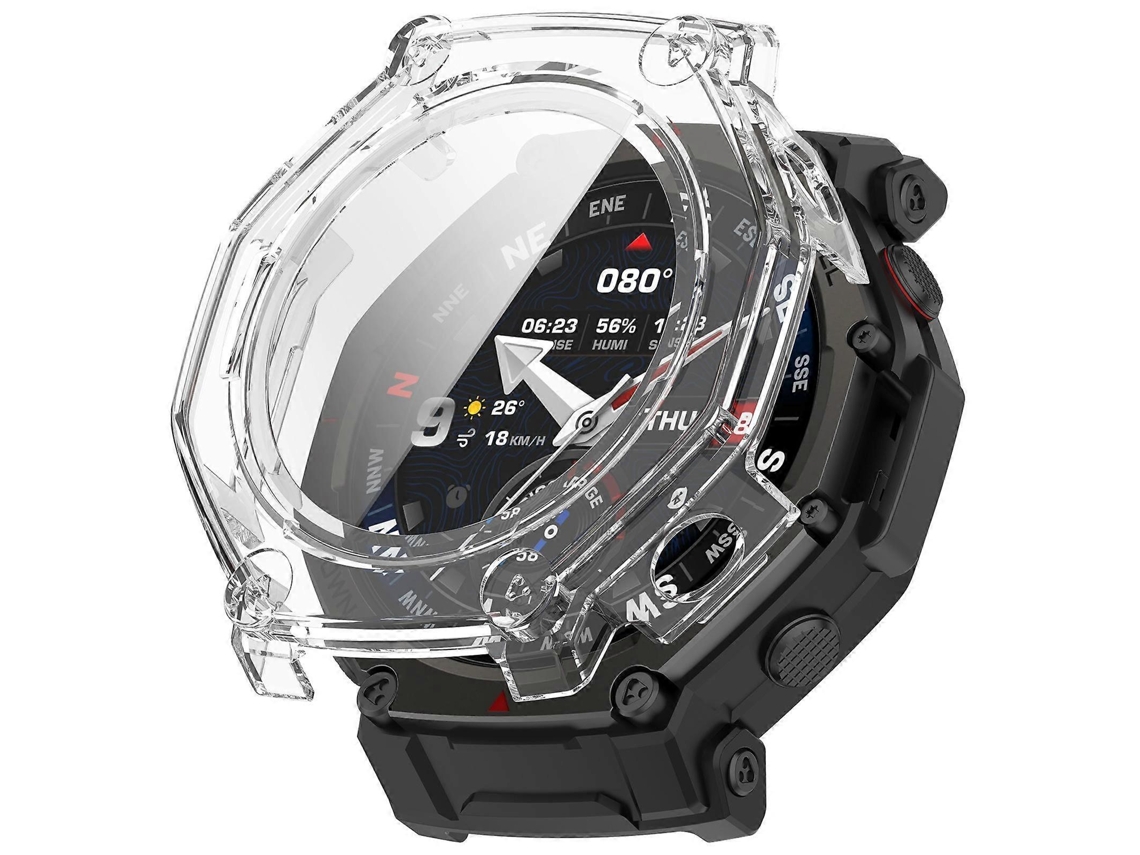 Capa Protetora De Policarbonato Com Película De Vidro Temperado Integrada Para Relógio Amazfit T-rex 3 Pro