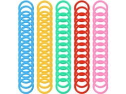 Conjunto de 300 anéis de plástico para correntes, com diâmetro interno de 20 mm, com núcleos sortidos nas cores verde e azul.