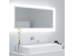 Vidaxl Espelho De Casa De Banho Led 100x8,5x37 Cm Acrílico Branco