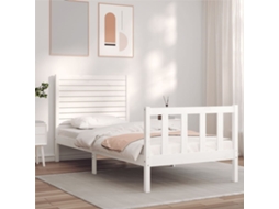 Estrutura Cama De Solteiro C/ Cabeceira Madeira Maciça Branco