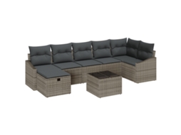 Conjunto 8 Conjunto De Sofás Vidaxl Cinzento Vime Pe