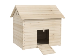 Casa para Patos com Telhado Articulado e Basculante, Abrigo para Aves com Piso Elevado e Rampa, Madeira de Abeto, 100 X 82,5 X 91 Cm Ge