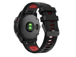 Pulsera Em Silicone Liberação Rápida Em Dois Tons Preto/vermelho Para O Seu Garmin Fenix 6