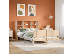 Cama Com Estante Sem Colchão 150x200 Cm Pinho Maciço