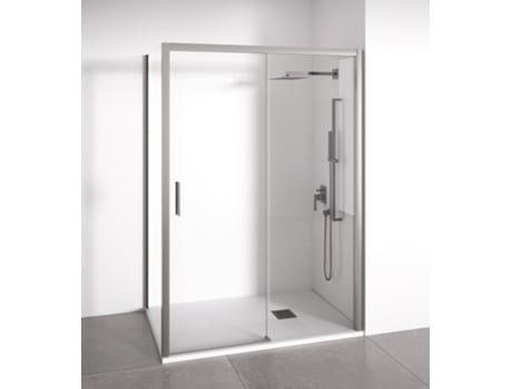 Paroi De Duche Angular 1 Deslizante 2 Fixos Vidro Anticalcário 6mm Prata Largura Adaptável 170 175x87 90 Porta Esquerda Bellobath
