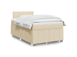Vidaxl Cama Boxspring Com Colchão 120x190 Cm Tecido Cor Creme