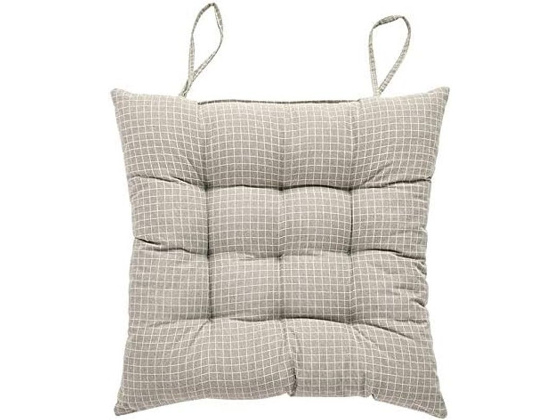 Cojín De Cadeira 43x43x8 Cm Com Correias, Capa Universal De Algodão E Linho Para Cadeiras De Jardim