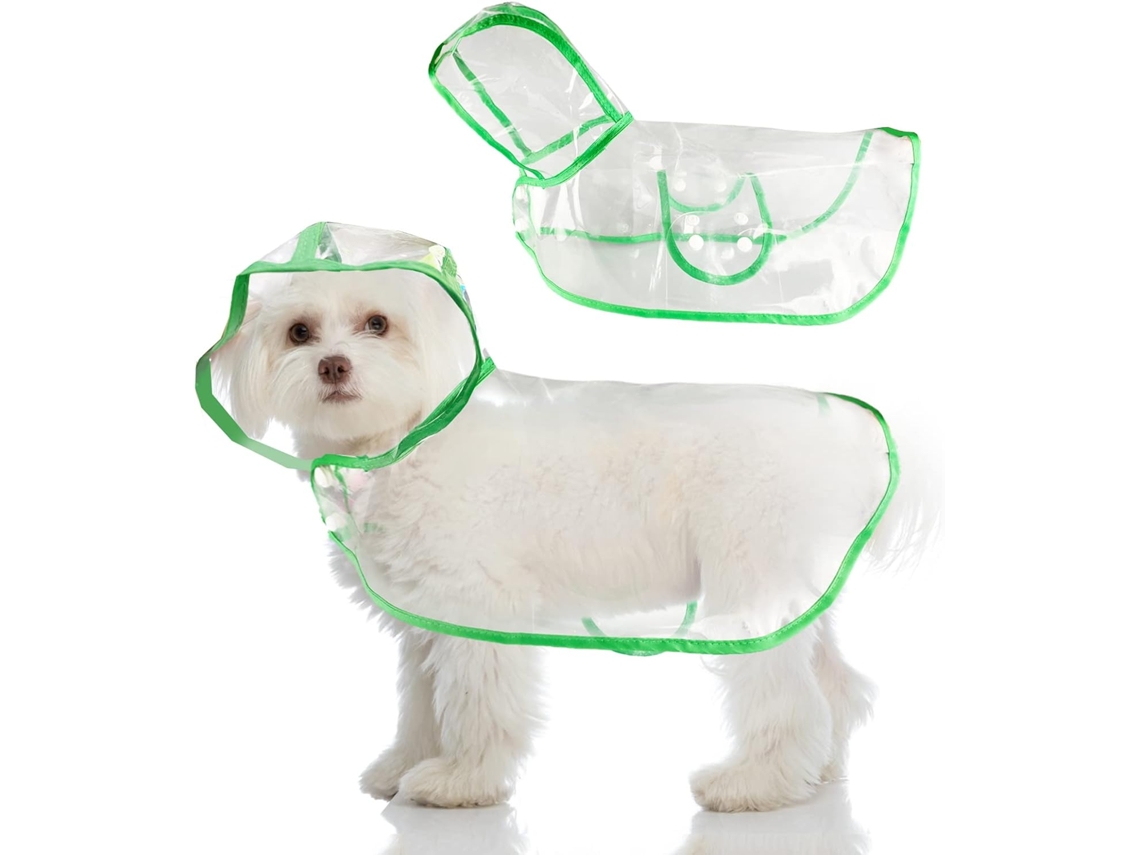 Capa De Chuva Canina, Com Capuz, Em Pu