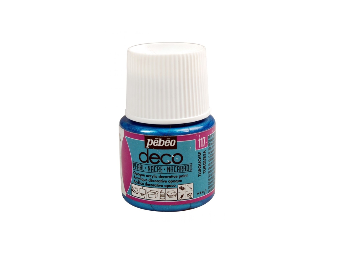 Tinta Acrílica PÉBÉO (Opaca - Perolada Azul Turquesa 45 ml)