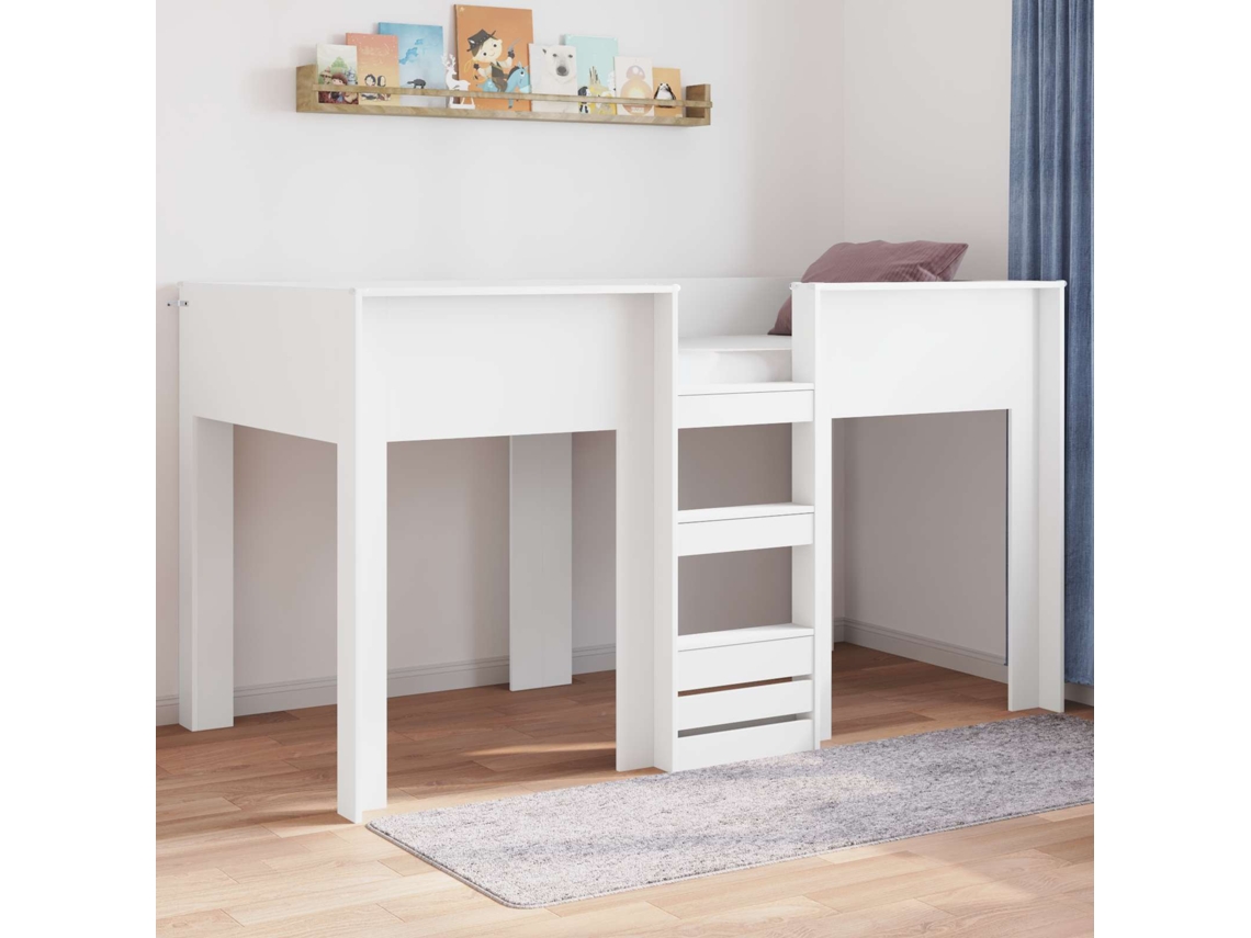 Vidaxl Beliche para Crianças Branco 90 X 190 Cm Madeira Processada