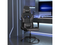Vidaxl Cadeira Gaming Massagens Couro Artificial Preto E Cinzento