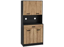 Buffet De Armazenamento Para Cozinha, 2 Armários, 4 Portas, 1 Gaveta E Passagem De Cabos, 80x40x180cm