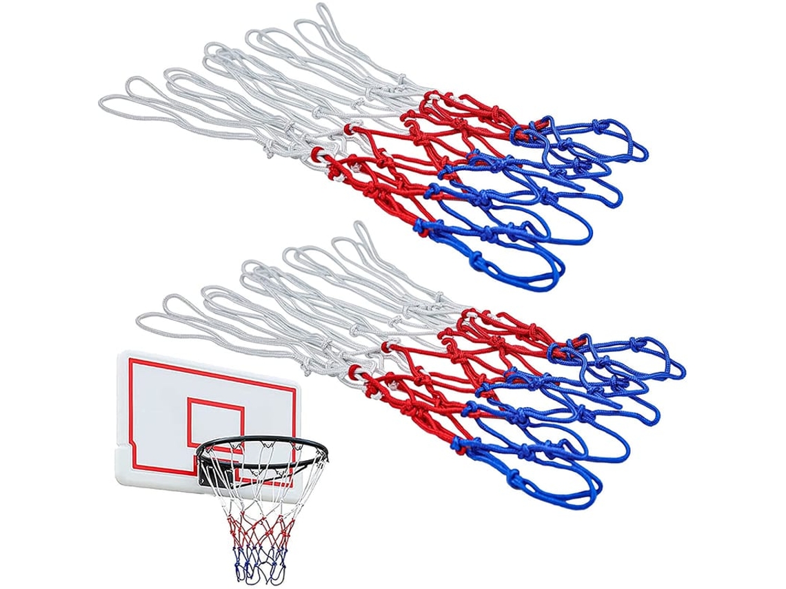 Kit De 2 Redes De Basquete Resistentes, Tri-coloridas, Substituição Para Esportes Ao Ar Livre E Indoor