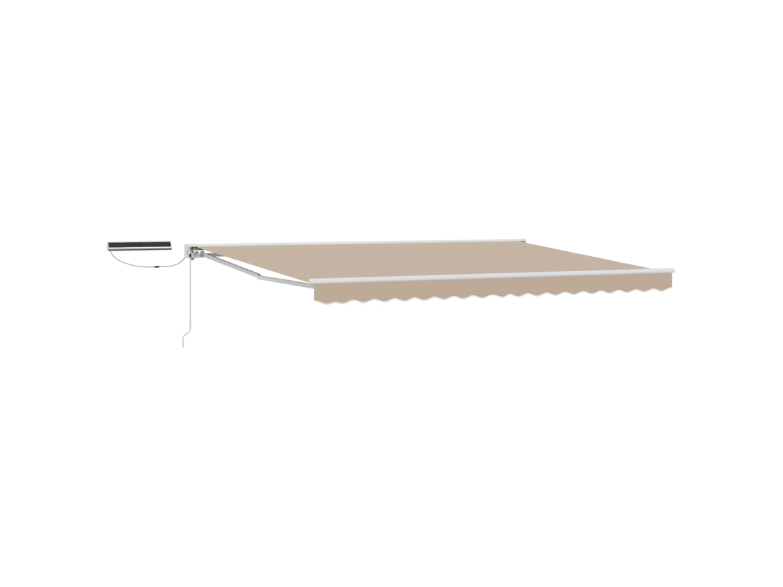 Vidaxl Toldo Retrátil Elétrico Bege E Branco 4,5 × 3,5 M