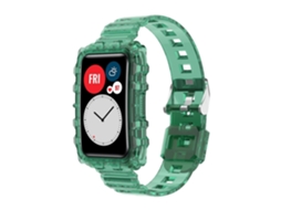 Pulseira de relógio inteligente TPU transparente integrada com armação para Huawei Watch Fit/Fit 2/Fit New Ly Ebike