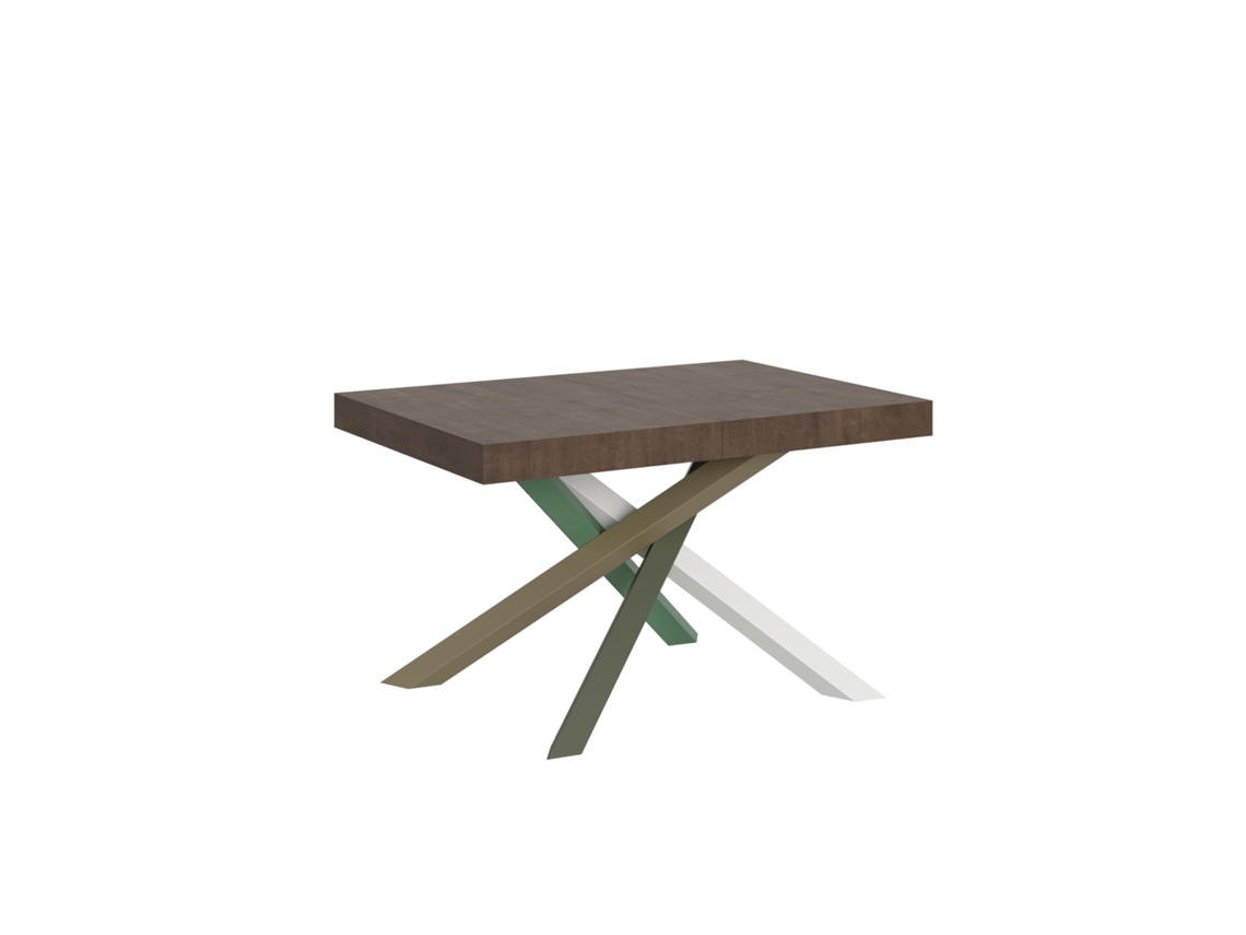 Mesa de Jantar Extensível 90X140/244 Cm Volantis Nogueira Quadro 4/A