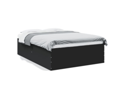 Estrutura De Cama Vidaxl Derivados De Madeira Preto (135 X 190 Cm)