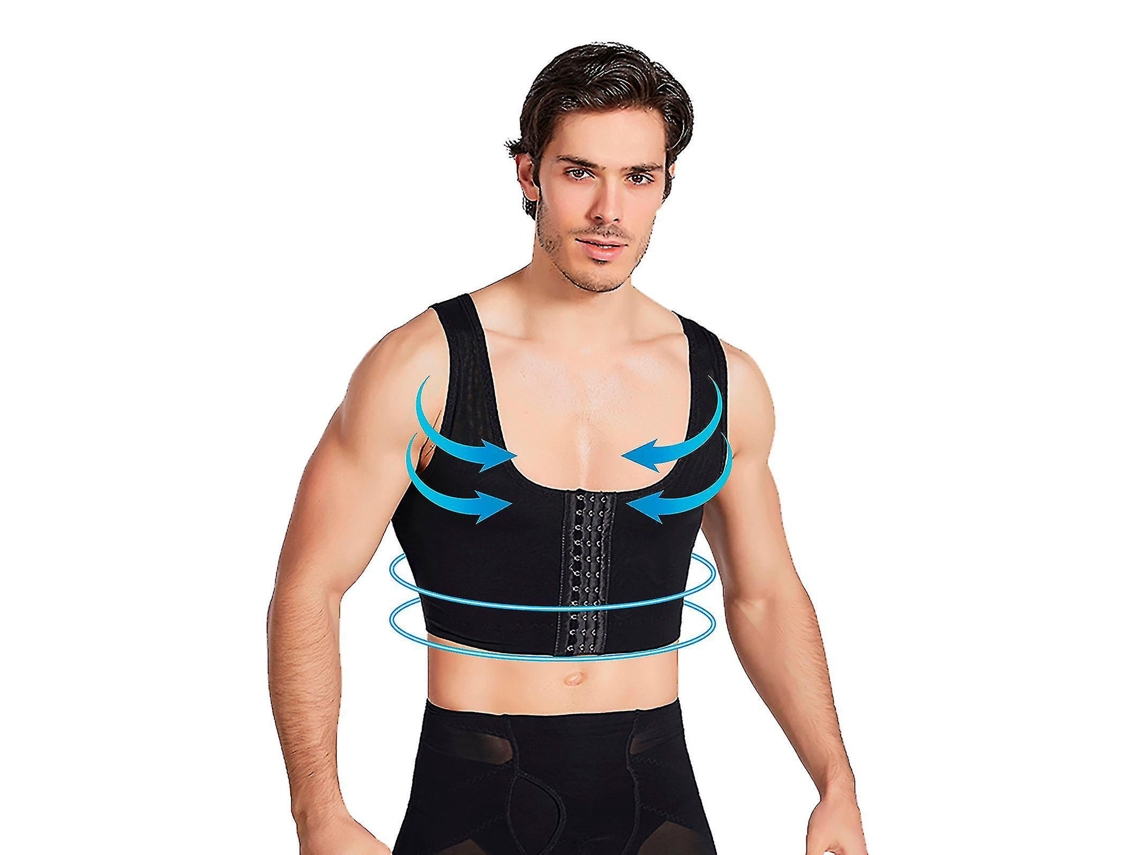 Vestido Córset Masculino Plástico Bandagem Peito Plano Moldeador Ajustado