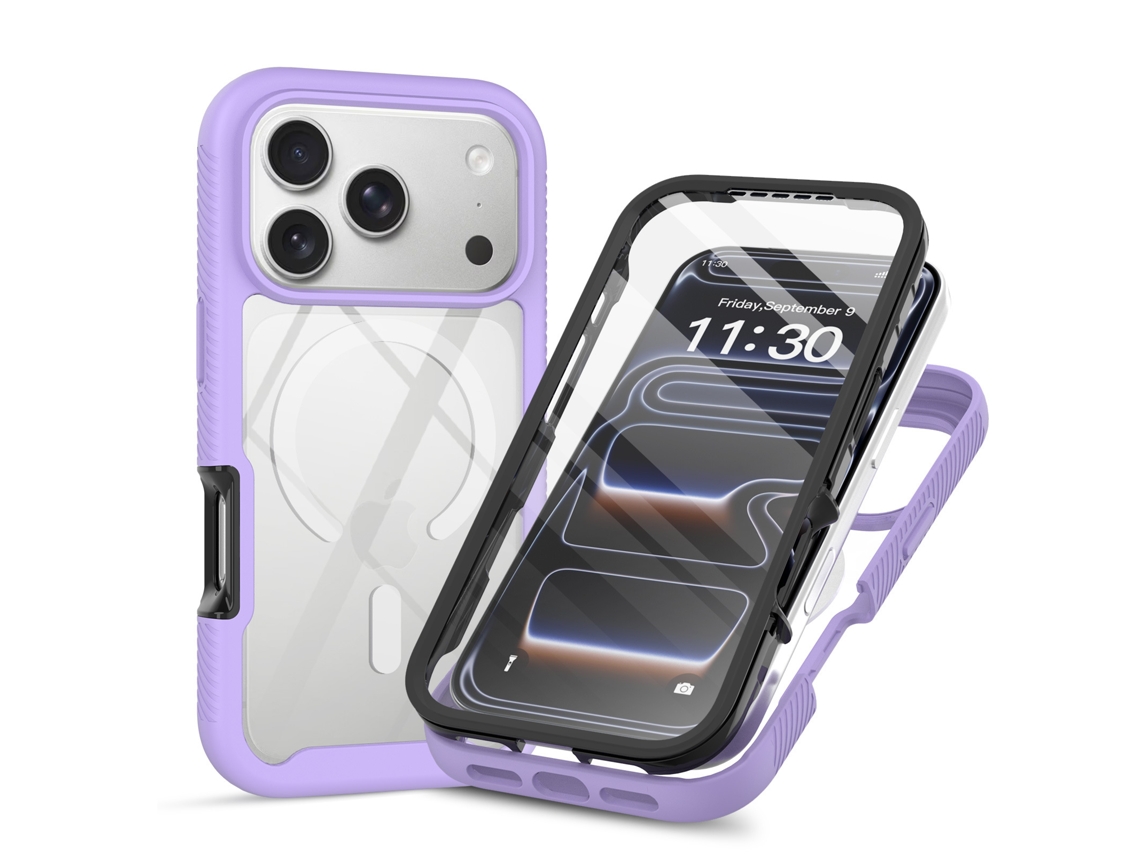 Capa Para Iphone 16 Pro Max, Com Protetor De Ecrã Integrado. Roxo Hexinyigjly