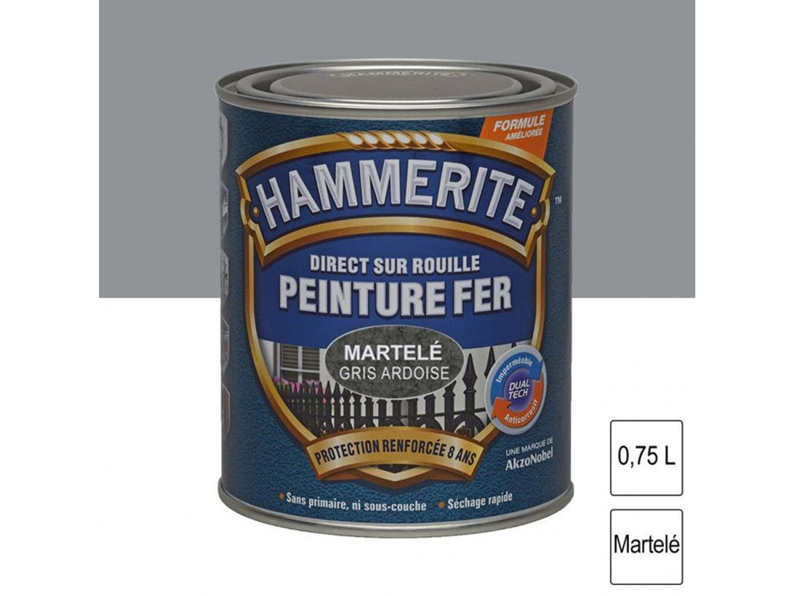 Tinta Hammerite Ferro Martelado Cinza Ardósia 0,75l Brilhante