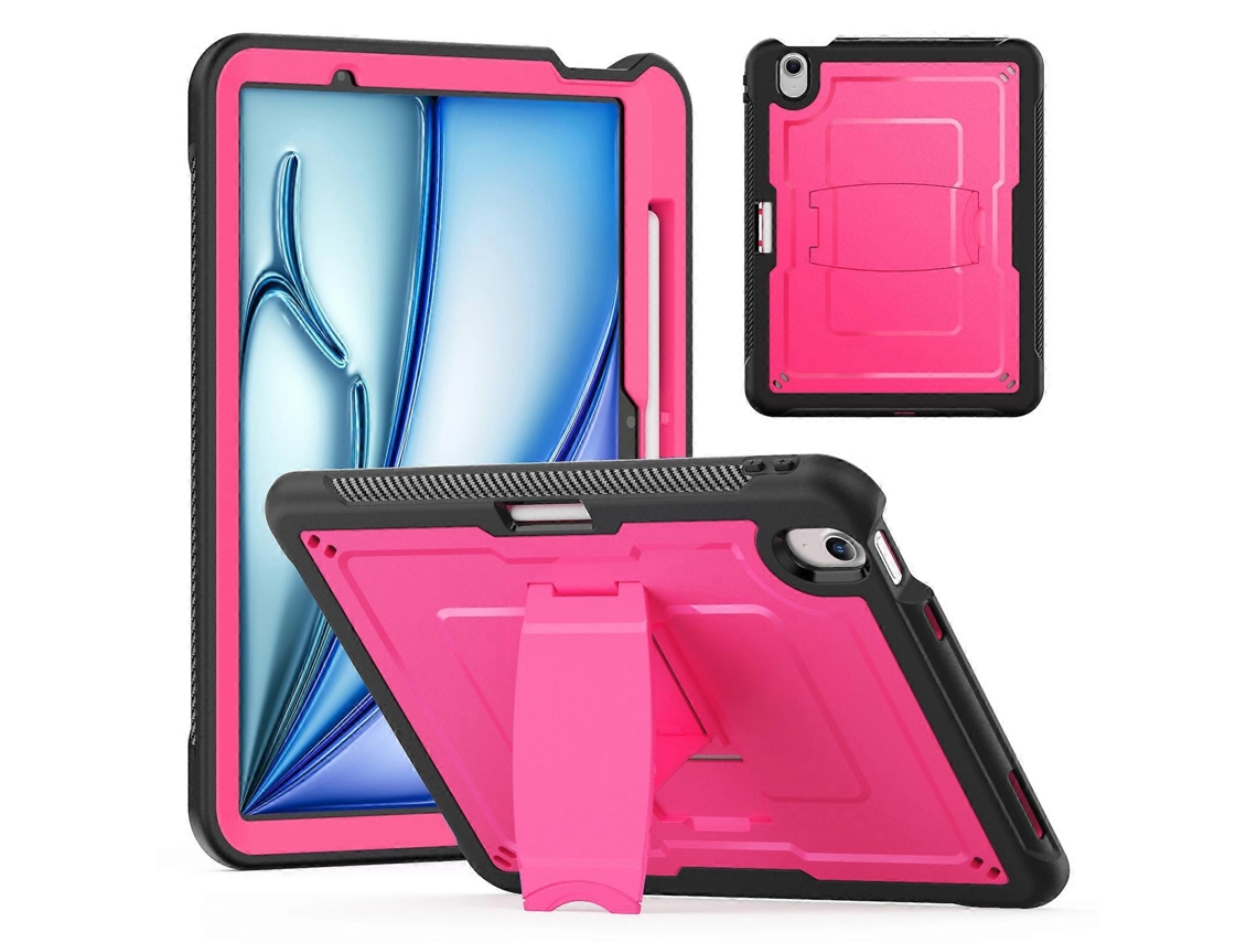 Para iPad Air 11 (2024) PC TPE Tablet Suporte Oculto Liga de Zinco Rosa Hengrongshen (2025)