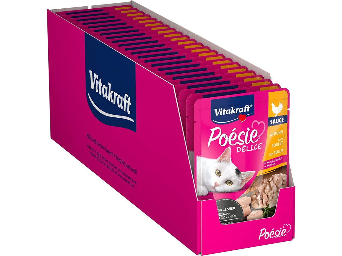 Pack de Comida Húmida para Gato VITAKRAFT Poésie (Molho - Frango - 23 Unidades)