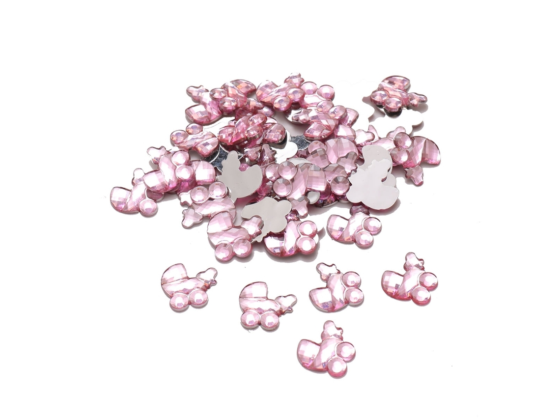 100pcs Confete para Mesa, Decoração Chá Bebê, Festa, Carrinho Rosa S/MARCA