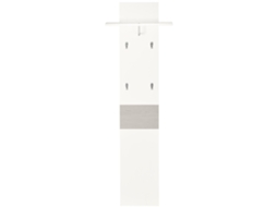 Móvel Cabide De Entrada Com 4 Ganchos De Parede Com Barra Suspensa De Alumínio Para Dormitório Corredor 50x23,5x160cm Branco E Cinza