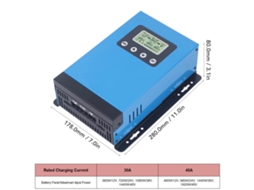 Laxiscreed Controlador De Carga Solar Mppt 12v-48v Com Ecrã Lcd E Reconhecimento Automático